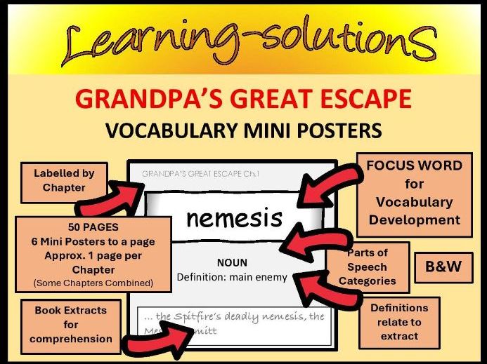 GRANDPA'S GREAT ESCAPE - Mini Posters for Vocabulary Development