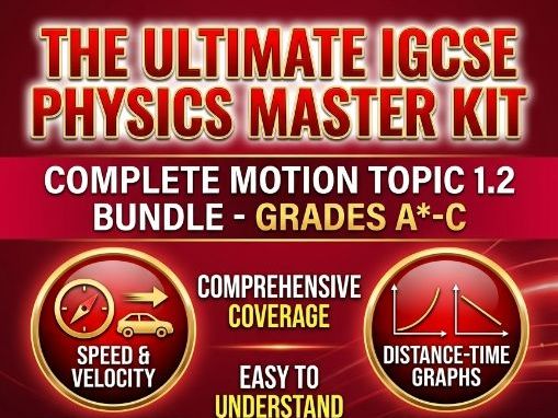 IGCSE Physics 0625: Topic 1.2 Motion - Ultimate Visual Revision Guide Bundle