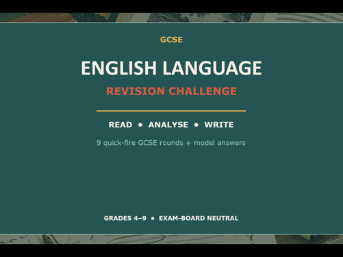 GCSE English Language Revision Challenge | 9 Interactive Quiz Rounds with Answers | Grades 4-9
