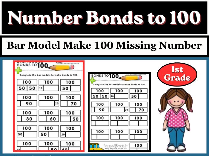 Number Bonds to 100 Worksheet 1st Grade
