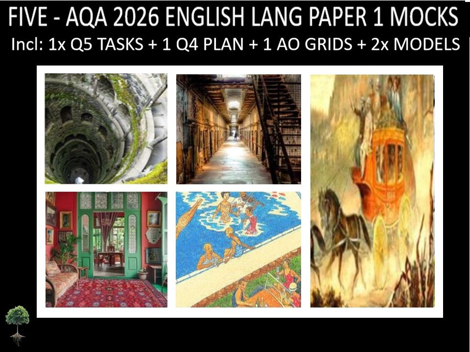 FIVE - AQA PAPER 1 | 2026 FULL MOCKS | Q5 TASKS | Q4 PLAN |AO GRIDS | MODELS