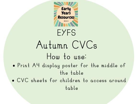 Autumn Walk CVC Words Template