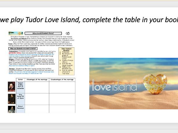 AQA Elizabethan England- Who should she marry? FREE LESSON
