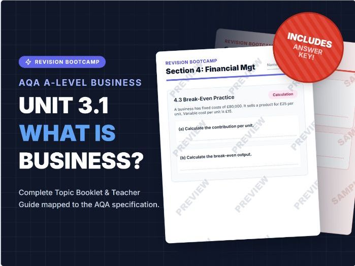 AQA A Level Business NEW SPECIFICATION 3.1 workbook