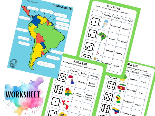 World Geography & Map Skills Bundle | Continents, Compass, South America