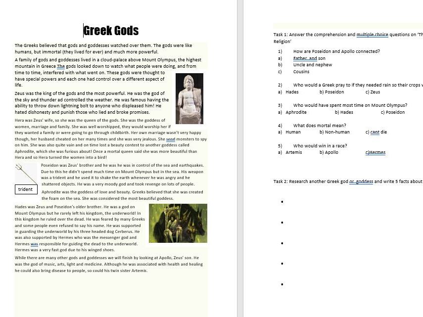 Greek Gods and Roman Gods