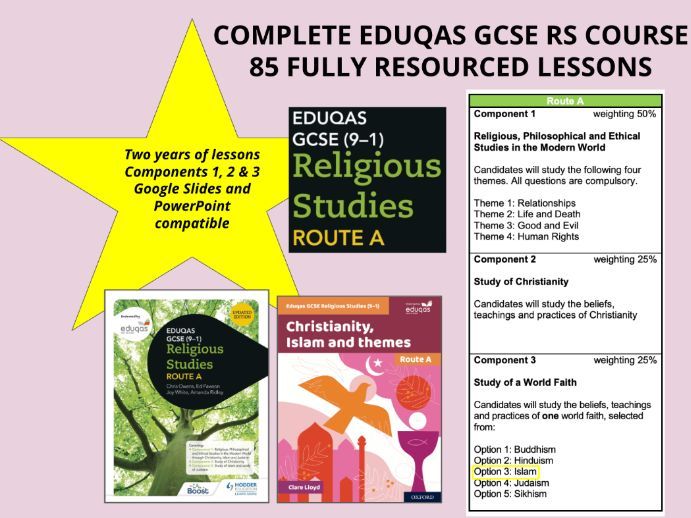 Eduqas GCSE Religious Studies Full Course Route A | COMPLETE 2-Years | 85 Fully Resourced Lessons