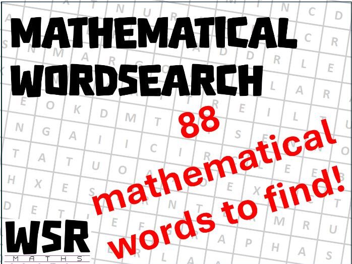 Mathematical Wordsearch 1 - Two variations