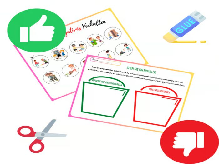 Good and Bad Behavior Sorting Activity | Cut and Paste | Printable Posters in Spanish