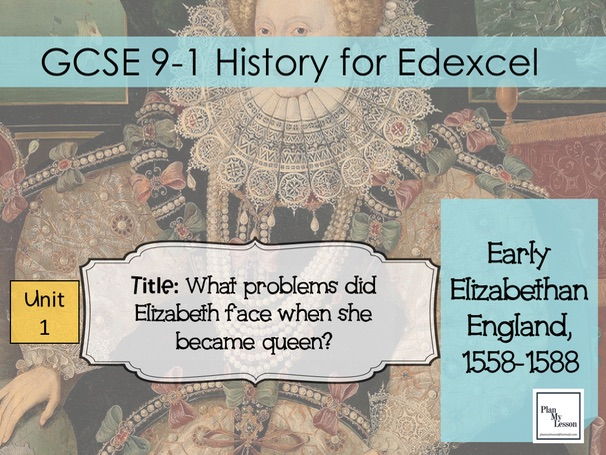 Edexcel GCSE(9-1)Early Elizabethan England L3What problems did Elizabeth face when she became Queen?