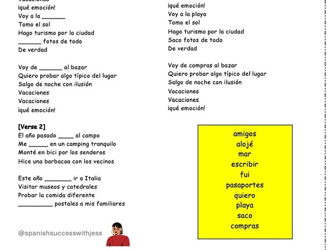 GCSE Song: Las Vacaciones