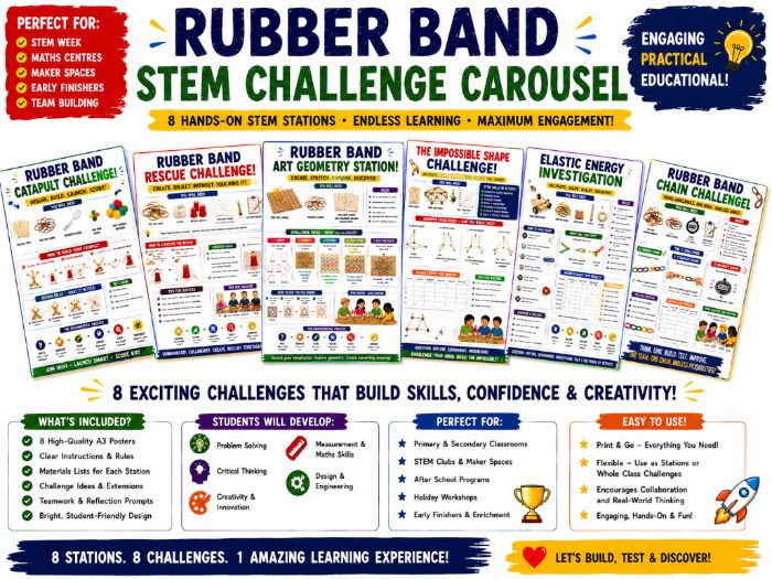 Rubber Band STEM Challenge Carousel – KS2 & KS3 Problem Solving Activities