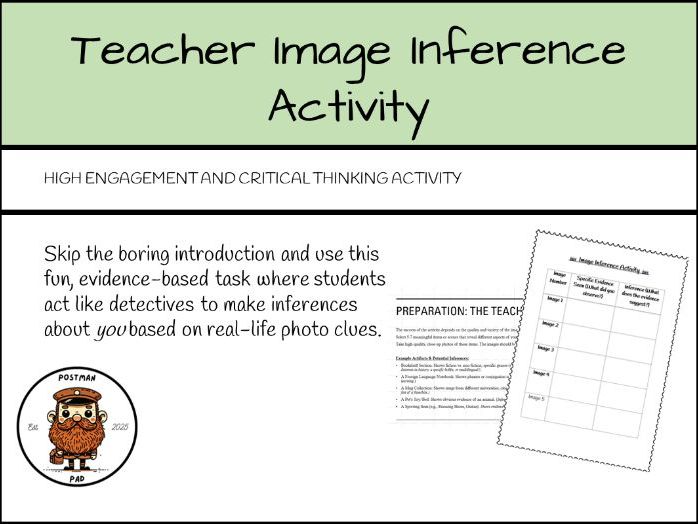 Back-to-School Teacher Introduction & Inference Activity