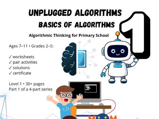 Unplugged Coding & Algorithms Workbook 1 | Computational Thinking (Grades 2-5)