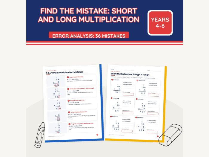 Find the Mistake: Long Multiplication