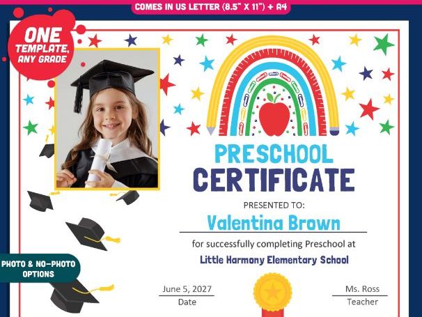 Certificate of Achievement, Editable Student Awards, PDF and PowerPoint