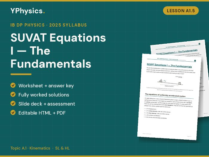 IB DP Physics(2025)A1.5 SUVAT Equations Lesson I