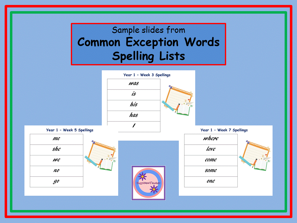 Year 1 Common Exception Words Spelling Practise Teach vrogue.co