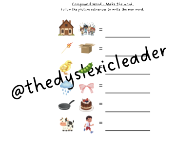 Compound Word Work Sheet