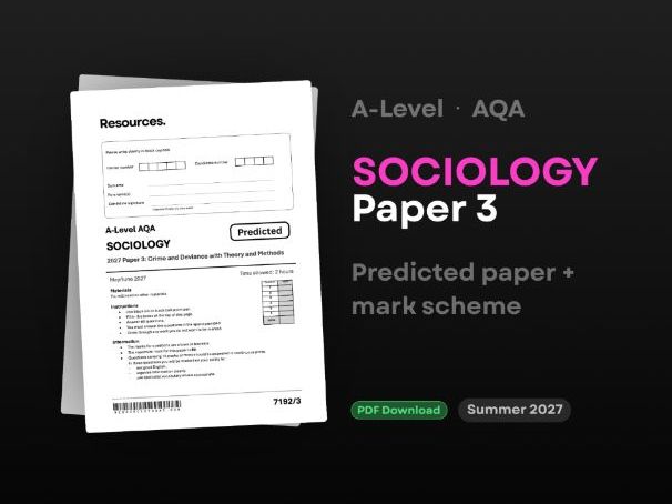 Predicted Paper 3 2027 A-Level Sociology AQA