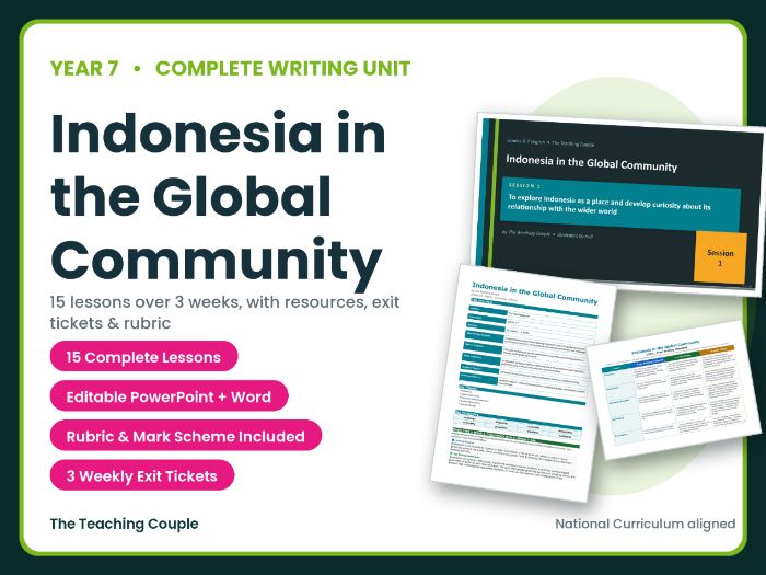 Indonesia in the Global Community | Year 7 English Unit | 15 Complete Lessons