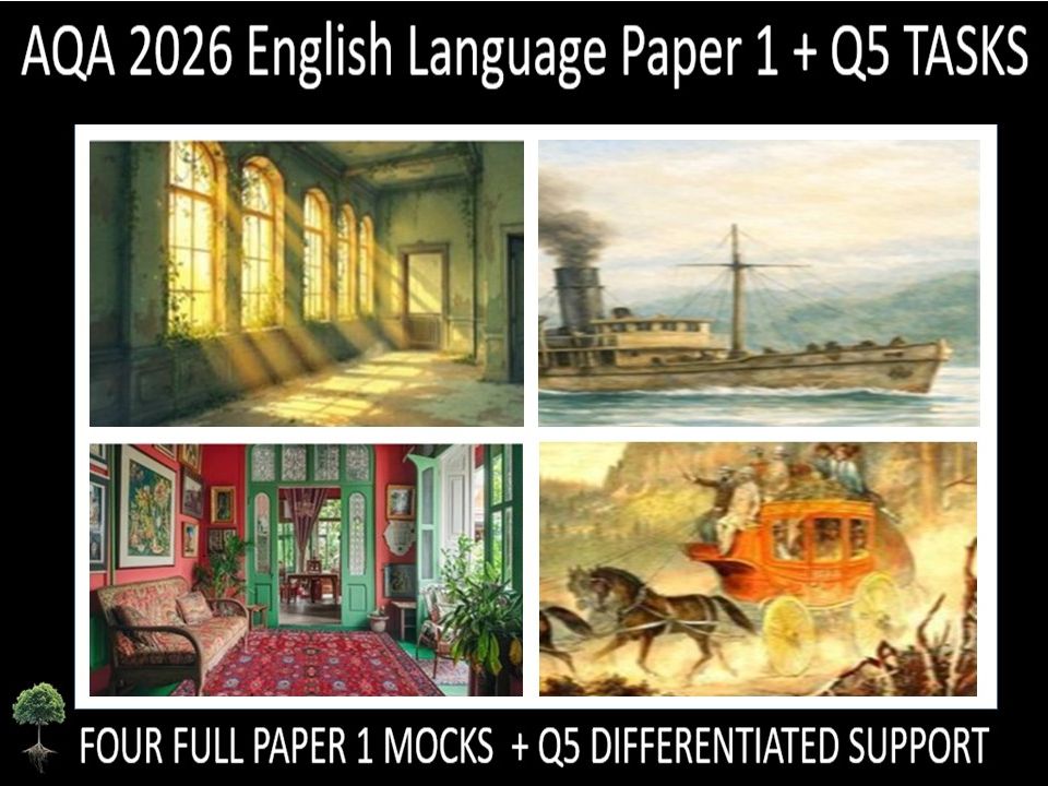 Four AQA 2026 GCSE English Language Paper 1 Mocks | Q5 TASKS