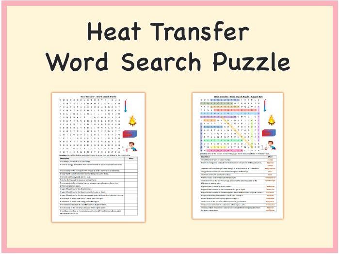 Heat Transfer - Word Search Puzzle Worksheet Activity (Printable PDF)