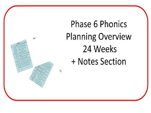 24 weeks of Phase 6 Phonics Planning
