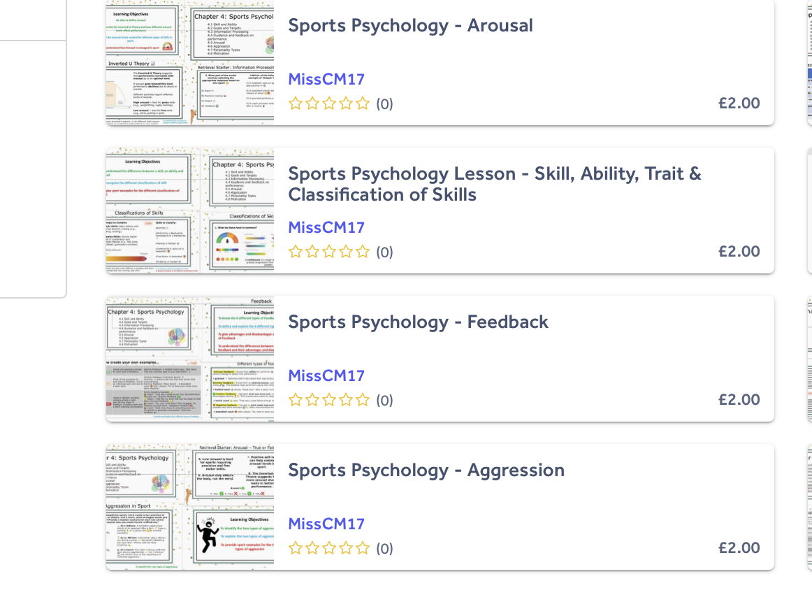 AQA GCSE PE Sports Psychology Bundle