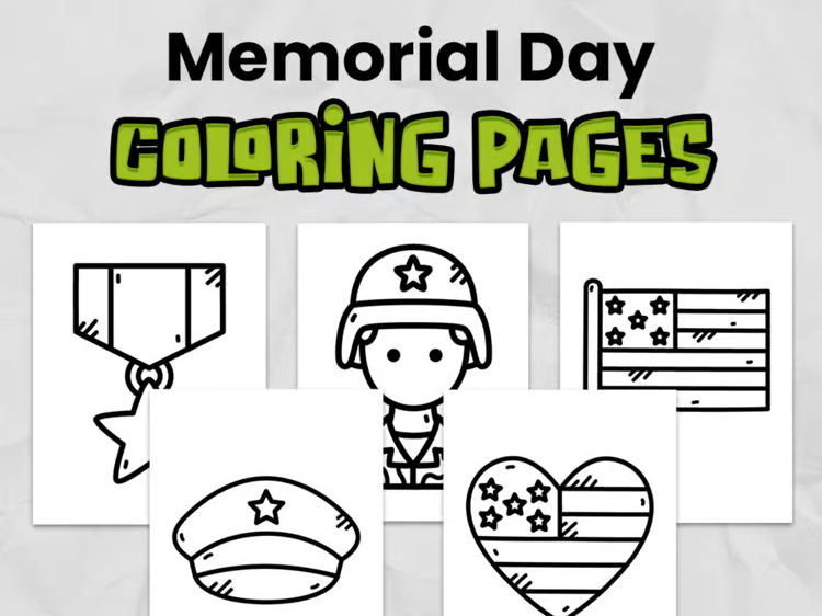 Memorial Day Coloring Pages | Easy Printable for Kindergarten & Elementary