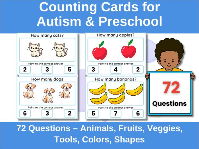 How Many? Counting Cards | Autism, Preschool, Special Education Math