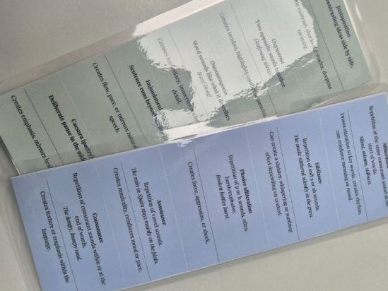 Literature Techniques Reference Cards – Definitions, Examples and Effects