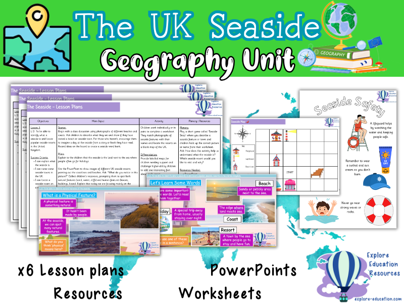 The Seaside and Coasts – KS1 Geography Unit (6 Outstanding Lessons)