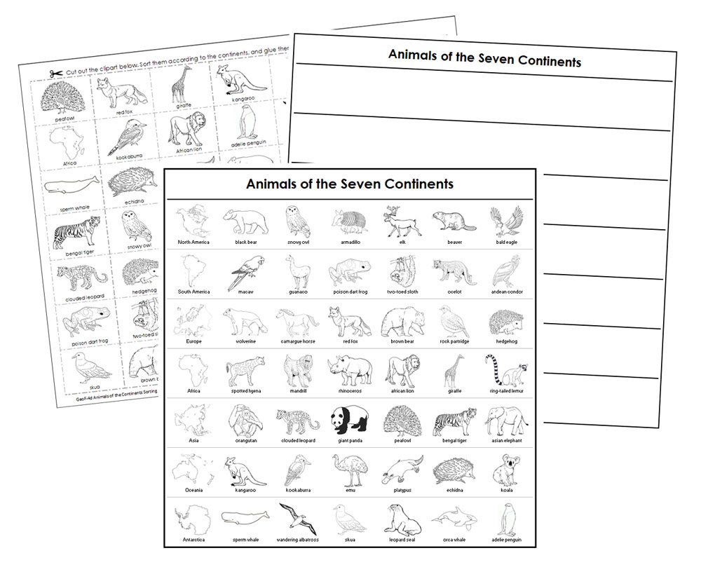 Animals of the Continents Sorting Blackline Masters - Zoology ...
