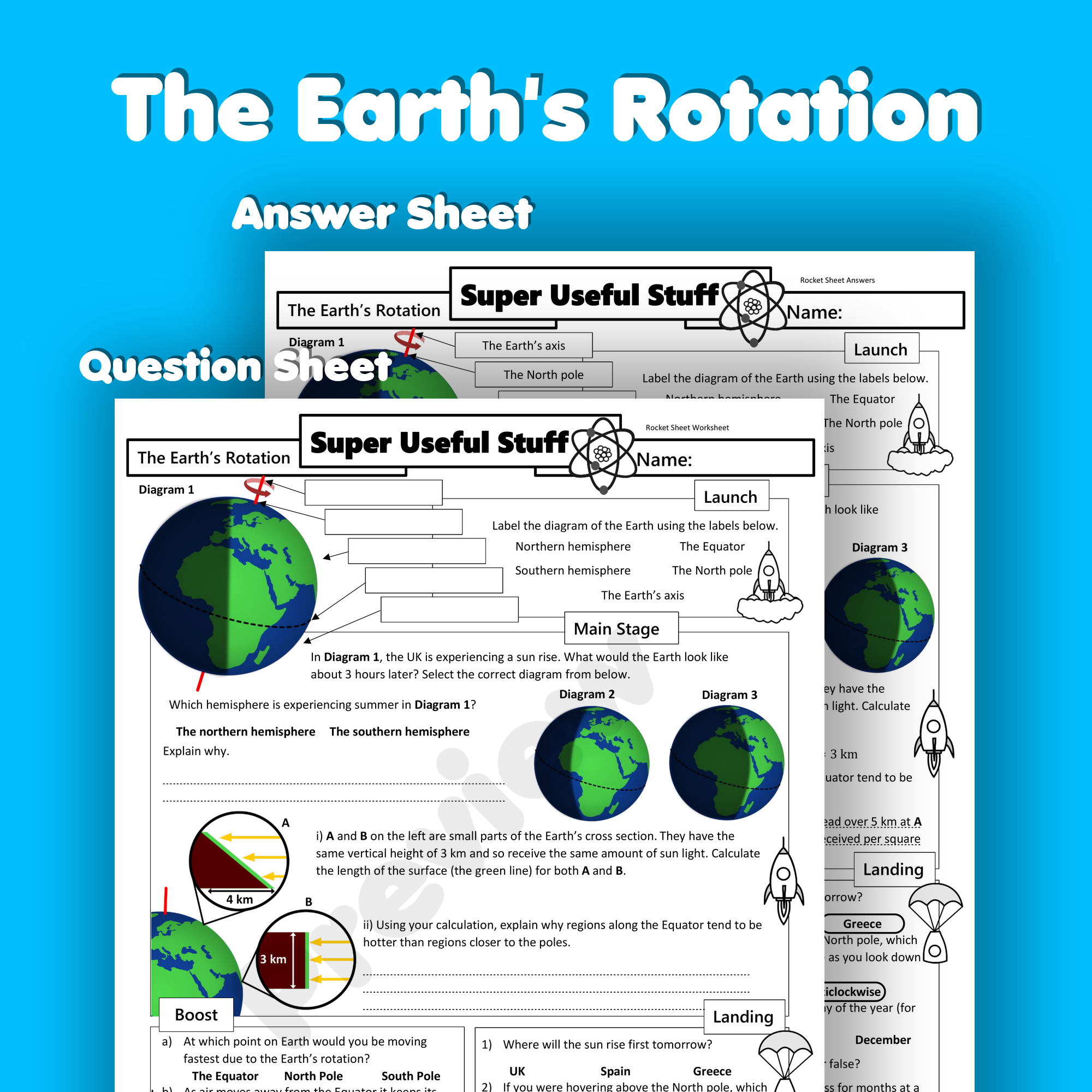 The Earth s Rotation Worksheet GCSE Science Teaching Resources