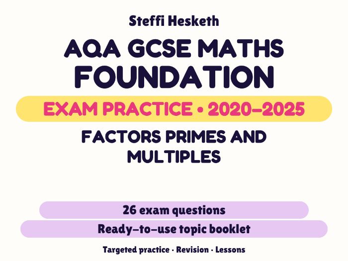 AQA GCSE Maths Foundation: Factors primes and multiples Exam Questions | 2020-2025