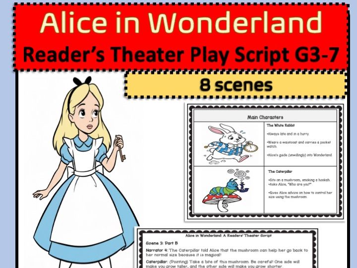 Alice in Wonderland Readers’ Theater Script | Drama & Fluency Activity ESL| KS2- KS3