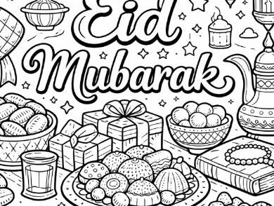 Eid Mubarak! Eid Al Fitr Mindful Colouring Page