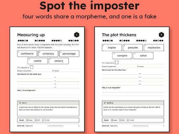Free morphology puzzles for KS3: Latin and Greek root words