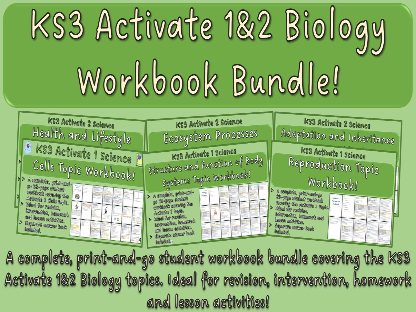KS3 Activate 1&2 Biology Workbook Bundle