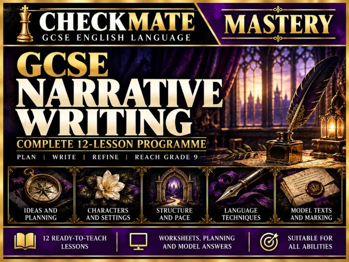 GCSE Narrative Writing Unit | 12 Lessons + Workbook + Model Answers