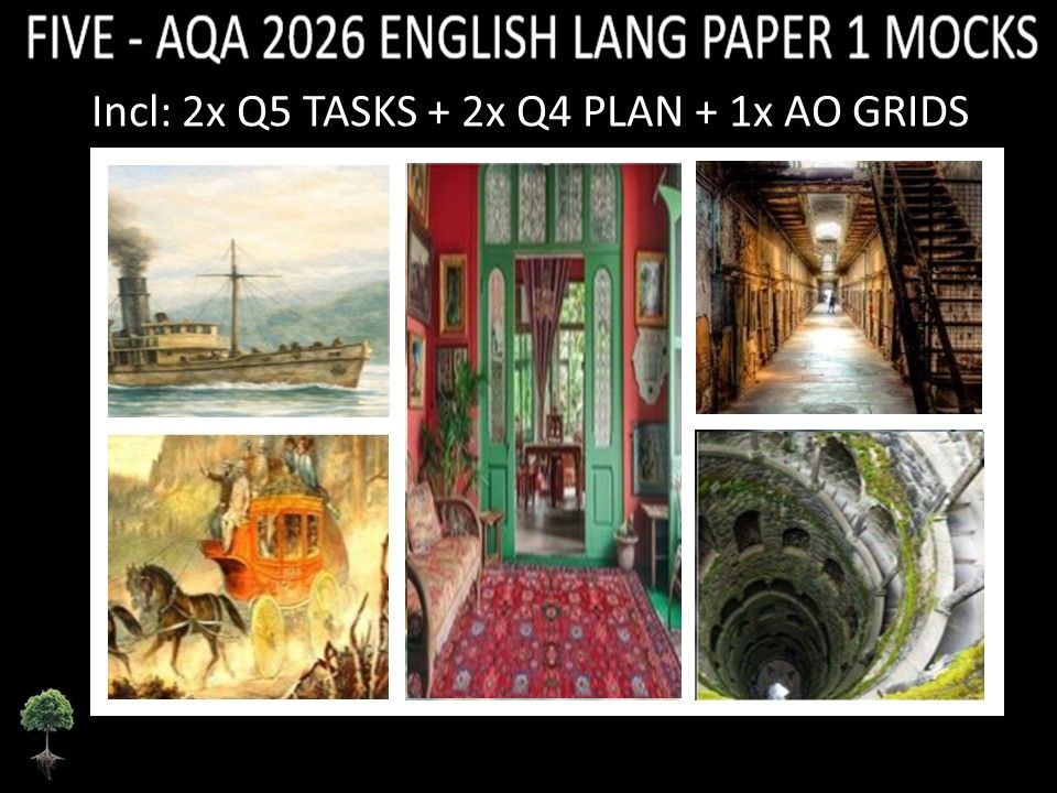 FIVE - AQA PAPER 1 | 2026 FULL MOCKS | Q5 TASKS | Q4 PLAN | AO GRIDS