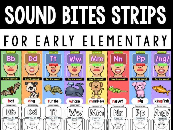 Kindergarten-Grade 2 Speech Sound Strips for Phonics | Sound Bites | Improve Reading & Pronunciation