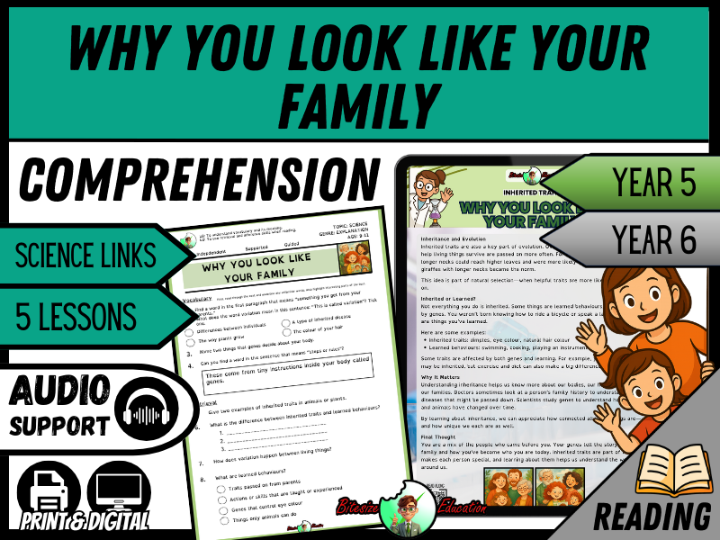 Inherited Traits: Why You Look Like Your Family | Reading Comprehension | Year 5/6