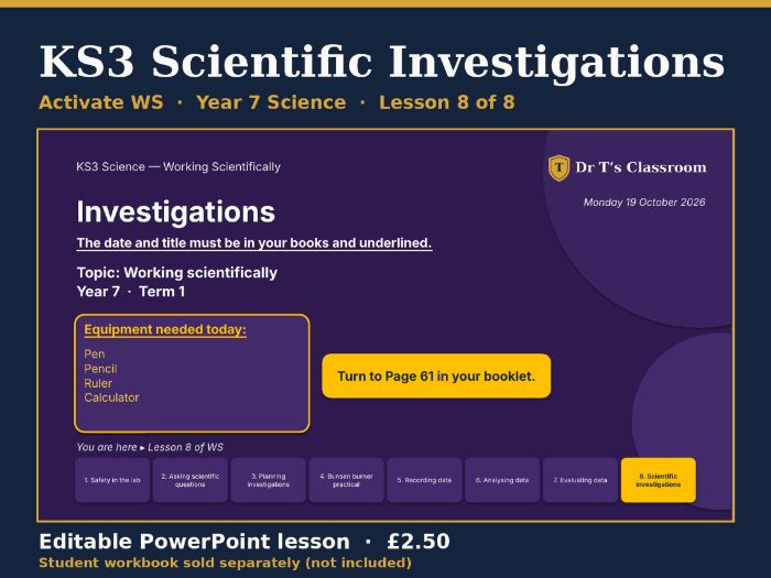 KS3 Activate Working Scientifically: Scientific Investigations