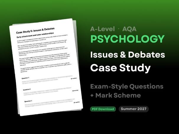 A-Level AQA Psychology: Issues & Debates Case Study
