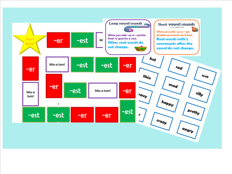 SPaG: -er and -est Suffix Board Game