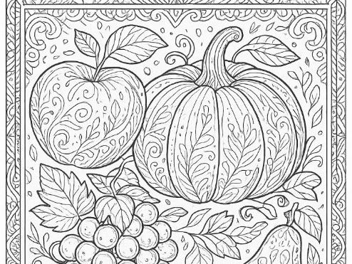 Autumn Harvest Mindful Colouring Sheet