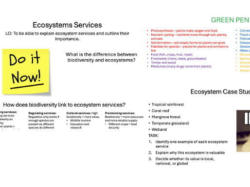 L3 Ecosystem Services - Edexcel IA2 Geo