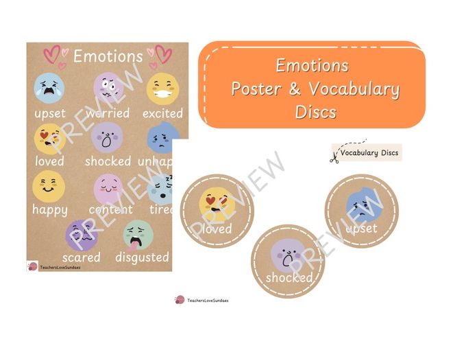 Emotions Poster & Vocabulary Discs